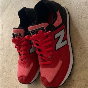 Red New Balance 574s